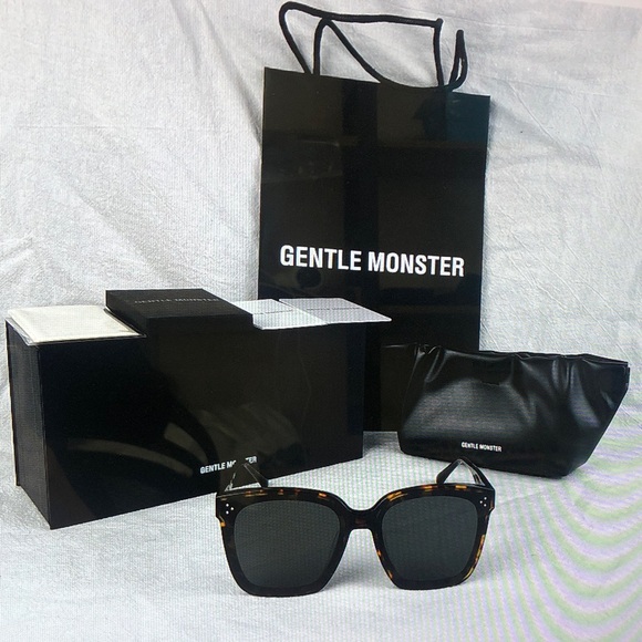 Gentle Monster Black and Tortoise Sunglasses - Picture 1 of 6